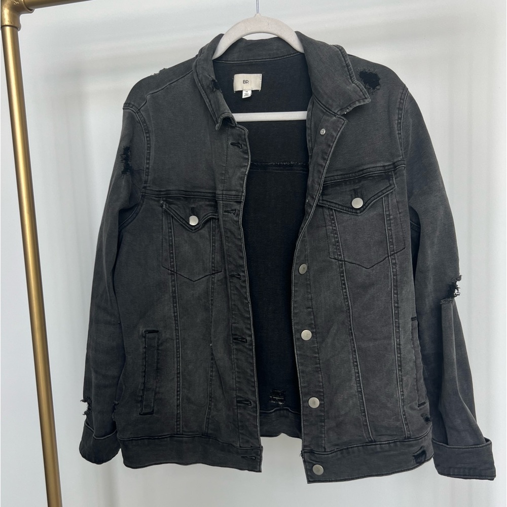 BP size medium black distressed jean jacket